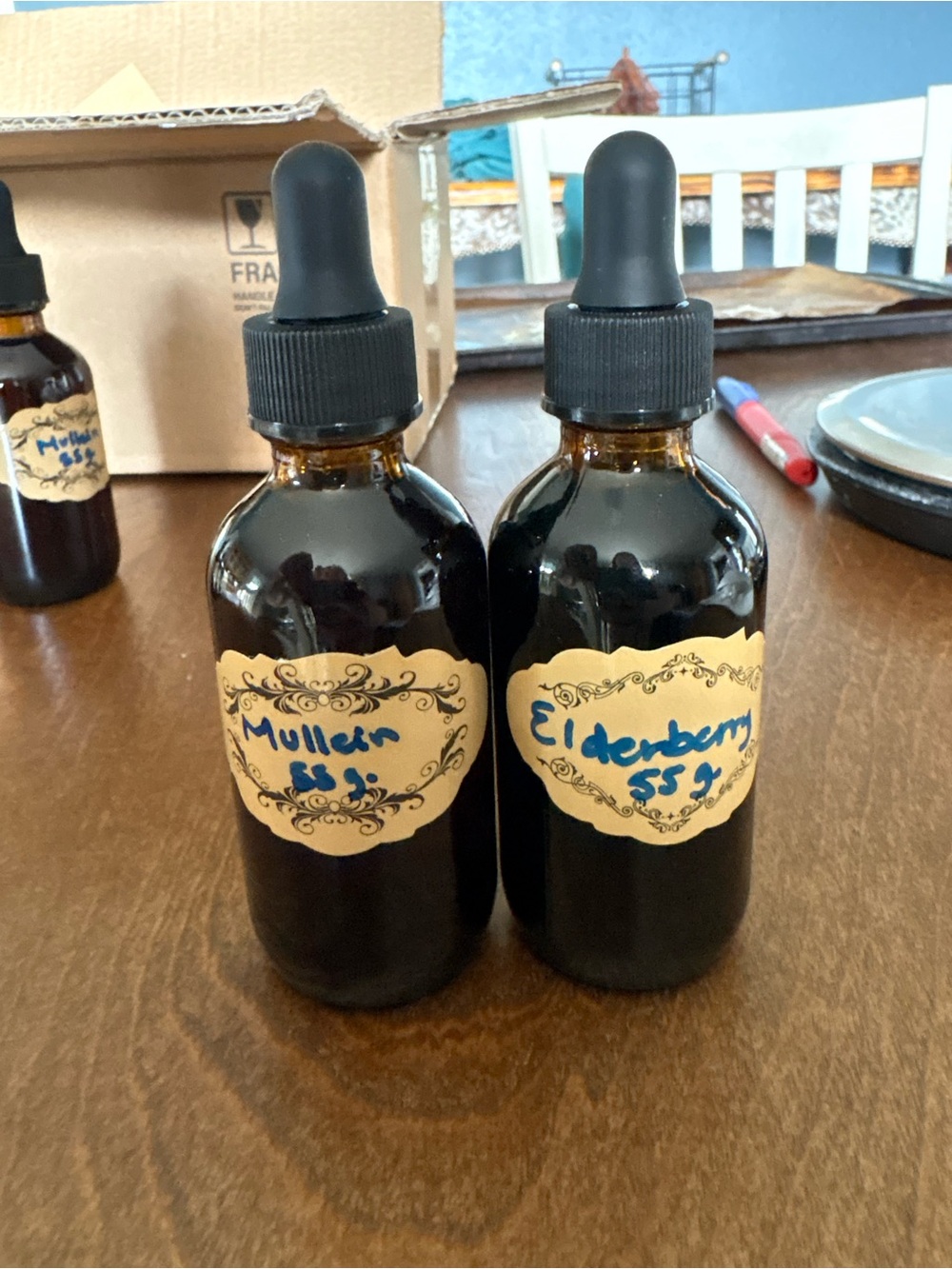 Mullein & Elderberry Herbal Extract Duo - Black Dropper Bottles